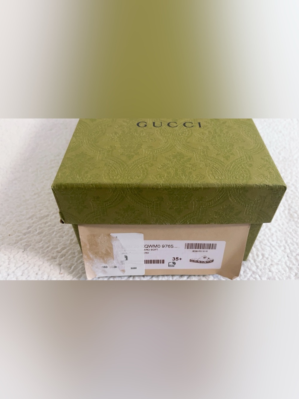 Gucci Women’s GG Marmont Monogram Canvas slide Espadrille Sandal - Picture 16 of 16